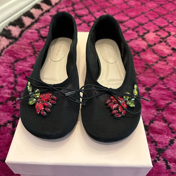 Simone Rocha Shoes - Simone Rocha black mesh ballet flats